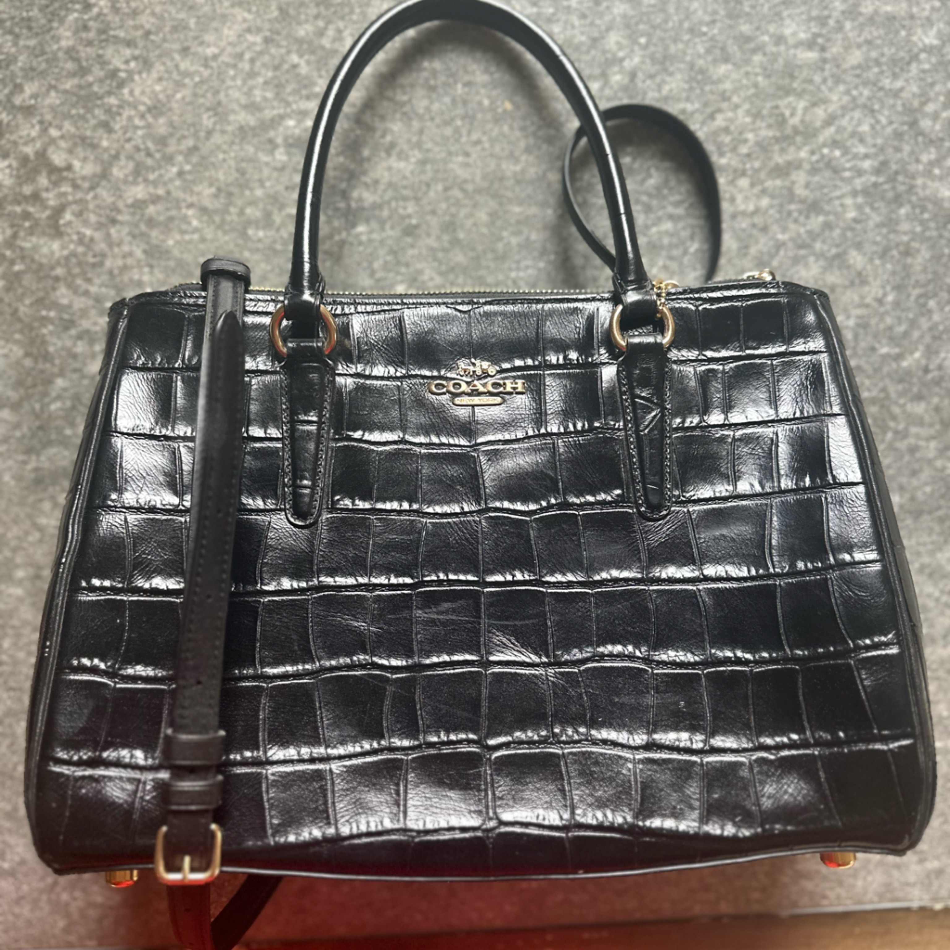 Coach F44960 Croc Embossed Surrey Bag